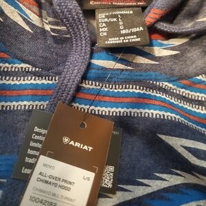 Mens Ariat Aztec Hoodie NWT